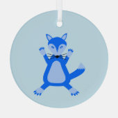 Ornement En Verre Cute Blue Baby Boy Fox (Verso)