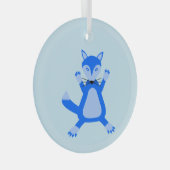 Ornement En Verre Cute Blue Baby Boy Fox (Avant droite)