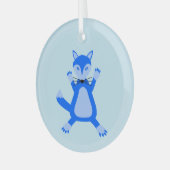 Ornement En Verre Cute Blue Baby Boy Fox (Avant gauche)
