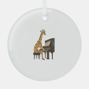 Ornement En Verre Cute Giraffe Jouer Piano Giraffes Musicien Musique