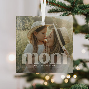 Ornement En Verre Cute Mom superposition typographie photo