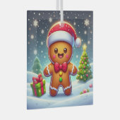Ornement En Verre Cute Whimsical Noël/homme en pain d'épices d'hiver (Avant droite)