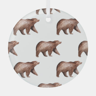 Ornement En Verre Cutesse de l'ours : Aquarelle Motif animal