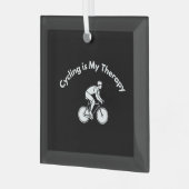 Ornement En Verre Cycling is My Therapy (Avant gauche)