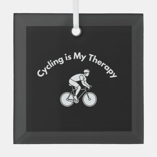 Ornement En Verre Cycling is My Therapy (Recto)