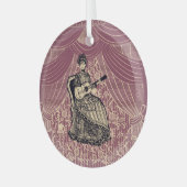 Ornement En Verre Dame avec guitare (Avant gauche)