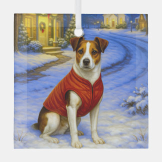 Ornement En Verre Danish-Swedish Farm Dog Holiday Card