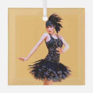 Ornement En Verre Danse Flapper Vintage