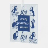 Ornement En Verre Dauphin, baleines et pingouins (Avant gauche)