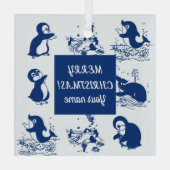Ornement En Verre Dauphin, baleines et pingouins (Verso)