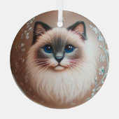 Ornement en verre de chat de Siamese (Verso)