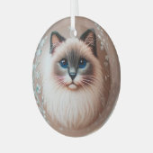Ornement en verre de chat de Siamese (Avant gauche)