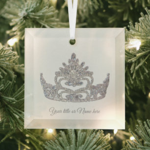 Ornement en verre de couronne de Noël de type Mrs.