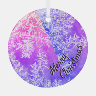 Ornement en verre de Noël Frosty Merry Christmas