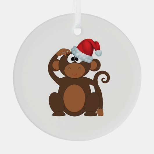 Ornement en verre de singe de dessin (Verso)