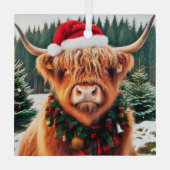 Ornement en verre de vache Highland (Verso)