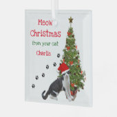 Ornement En Verre De votre vêtement de Noël de chat (Avant gauche)