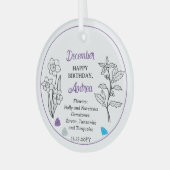 Ornement En Verre Décembre Holly et Narcissus Anniversaire Keepsam (Avant gauche)