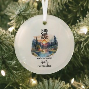 Ornement En Verre Décor de Noël Infirmière en plein air Camp Aventur