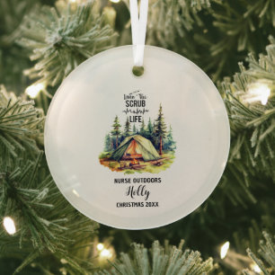 Ornement En Verre Décor de Noël Infirmière en plein air Camp Aventur