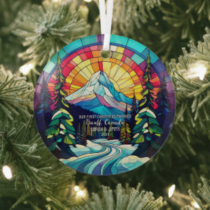 Ornement En Verre Décor de Noël Parc national Banff Canada Marié