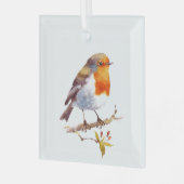 Ornement En Verre Décor de Noël - Robin Red Chest (Avant gauche)