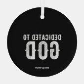 ORNEMENT EN VERRE DÉDIÉ À DIEU COOL PERSONNALISABLE TEXTE BLANC (Verso)