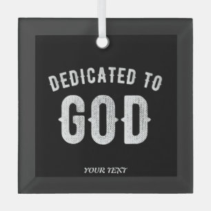 ORNEMENT EN VERRE DÉDIÉ À DIEU PERSONNALISABLE COOL TEXTE BLANC