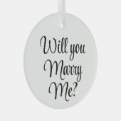 Ornement En Verre Demande en mariage personnalisée pour Noël Veux-tu (Avant droite)