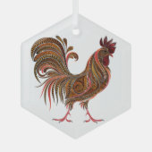 Ornement En Verre Design d'art graphique Gaphic Rooster (Recto)
