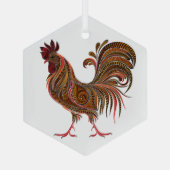 Ornement En Verre Design d'art graphique Gaphic Rooster (Verso)