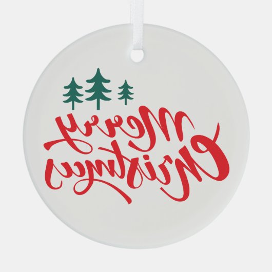 Ornement En Verre Design de Noël avec arbres (Verso)