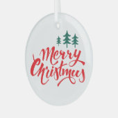 Ornement En Verre Design de Noël avec arbres (Avant gauche)