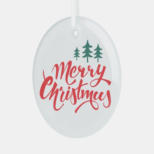 Ornement En Verre Design de Noël avec arbres (Avant gauche)