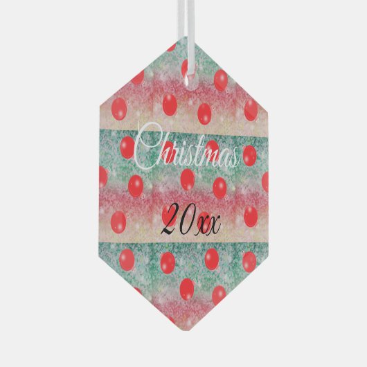 Ornement En Verre Design de Noël Red Bauble (Avant droite)