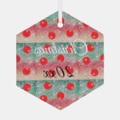 Ornement En Verre Design de Noël Red Bauble (Verso)