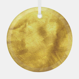 Ornement En Verre Design de Texture Dorée Luxueux