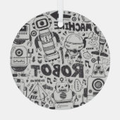 Ornement En Verre Dessin de l'illustrateur de robots à doodles (Verso)
