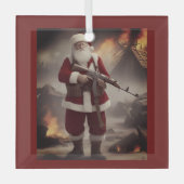 Ornement En Verre Deuxième amendement Père Noël Funny Christmas (Recto)