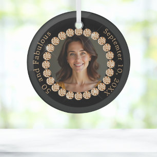 Ornement En Verre Diamants en or noir fabuleux anniversaire