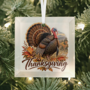 Ornement En Verre Dindon sauvage de Thanksgiving