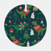 Ornement En Verre Dinosaur T-Rex : Nouvel An de Noël. (Verso)