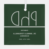 Ornement En Verre Diplôme de doctorat Green Keepsaké (Verso)