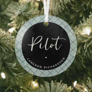 Ornement En Verre Diplôme d'études de pilotage sur mesure élégant