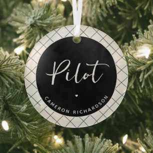 Ornement En Verre Diplôme d'études de pilotage sur mesure élégant