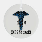 Ornement En Verre Diplôme Médicale (Verso)