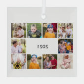 Ornement En Verre Dix Photo Collage Année Générique En Revue Noël (Verso)