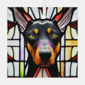 Ornement En Verre Doberman Pinscher Chien "Verre Tiré" (Verso)