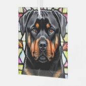 Ornement En Verre Dog Rottweiler "Verre tendu" (Avant gauche)