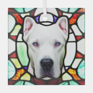 Ornement En Verre Dogo Argentino "Verre Tiré"
